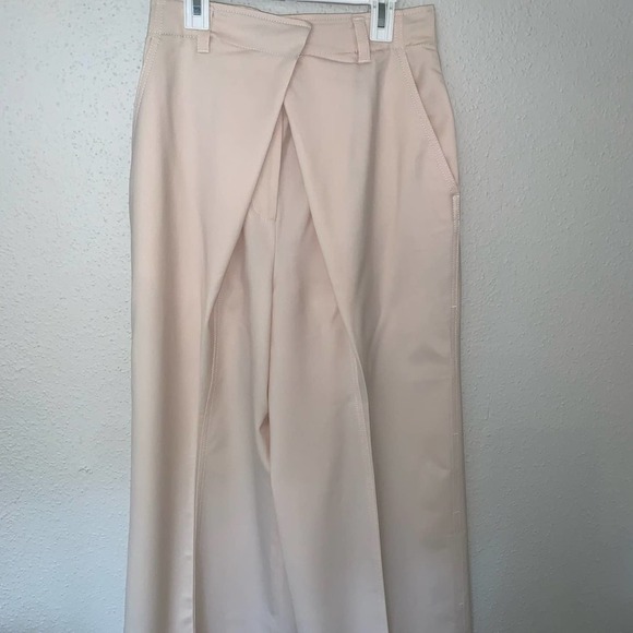 Proenza Schouler Cream Wool Blend Wide Leg Pleated Pants Size 2 - Picture 2 of 12